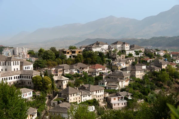 Widok Miasto Starego Miasta Gjirokaster Albania — Zdjęcie stockowe