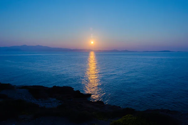Dyrbar Solnedgång Naxos Cyklader Grekisk — Stockfoto