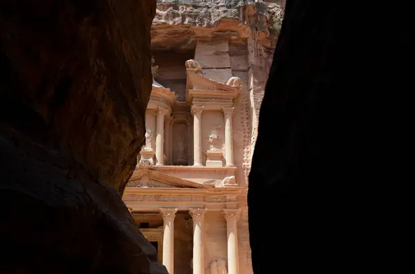 Petra Temploma Jordan Ben Petra Ősi Temploma — Stock Fotó
