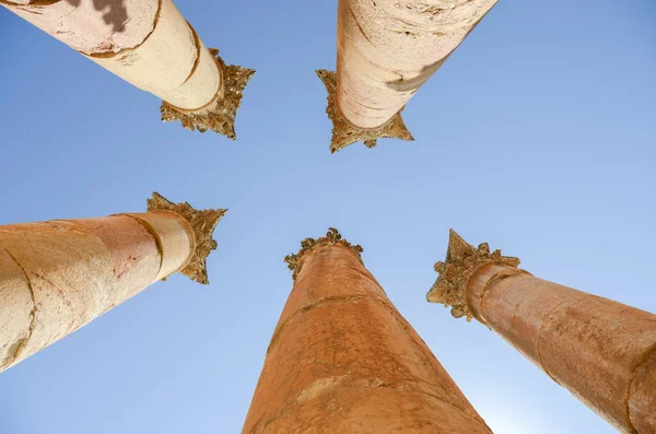 Antika Ruiner Det Romerska Forumet Jerash Jordanien — Stockfoto