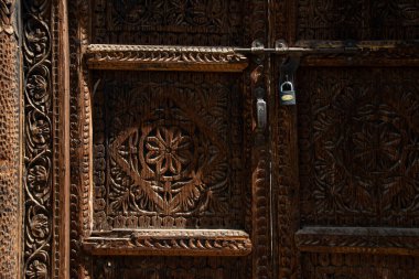 Karimabad 'ın eski evinin kapısı, Hunza Vadisi, Kuzey Pakistan