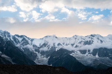 beautiful mountain landscape in snow mountains, pakistan, asia clipart