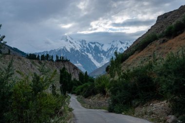 road in the mountains in pakistan clipart