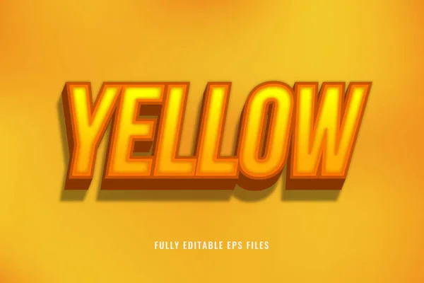 stock vector Yellow 3d editable text effect