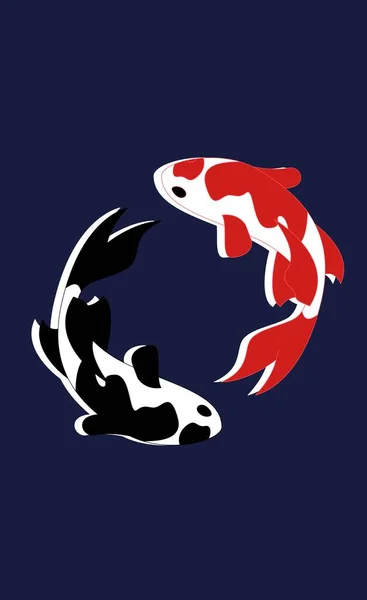 koi fish logo design template illustration