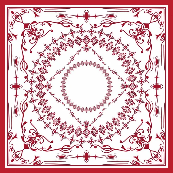 a red square pattern with a circular design