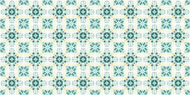 Beyaz arka planda çiçekler olan kusursuz bir desen. Portekiz fayansları gibi geleneksel tarzda kusursuz desenli çizimler..