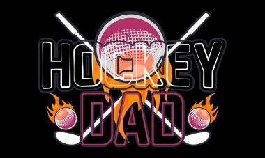 Hokey Babalar Günü tişörtü ve ABD Bayrak Hokeyi Günü tişörtü Tasarımı.