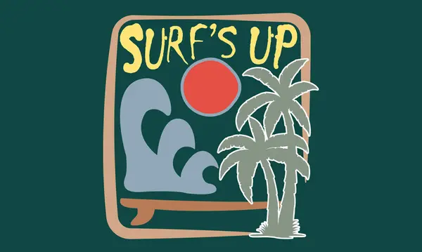 Barcos Surf Califórnia Praia Colorida Svg Ilustração Design Olá Verão — Vetor de Stock
