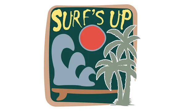 Barcos Surf Califórnia Praia Colorida Svg Ilustração Design Olá Verão — Vetor de Stock