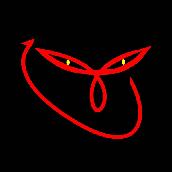 Astratto Strano Volto Logo Design Colore Rosso — Vettoriale Stock