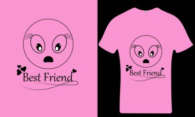 Tişört tasarımı, şirin şekilli en iyi arkadaş.