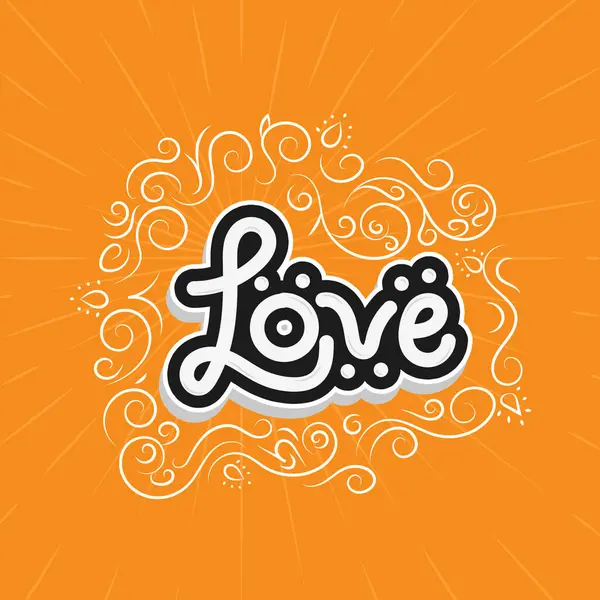 Vector Love Lettering Typography Style — Stock Vector