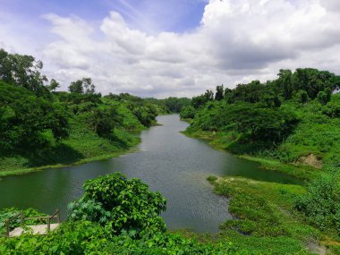 Parktaki nehrin güzel manzarası