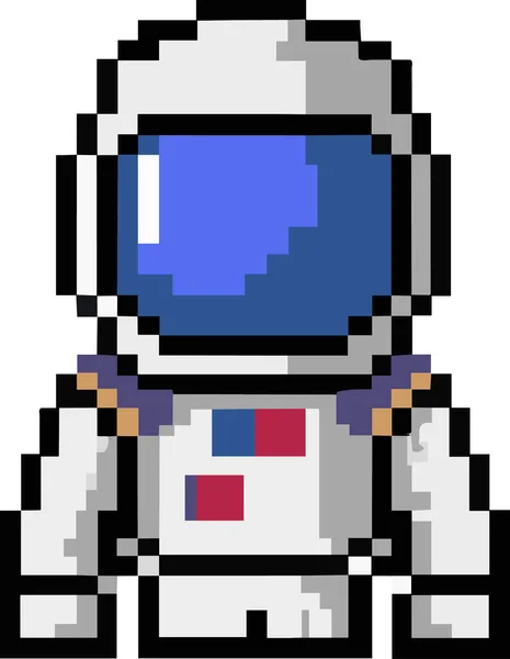 Astronaut Pixel Konst Animerad Speldesign Bitars Och Bitars — Stock vektor
