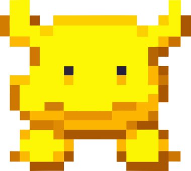 Mutlu canavar pikseli stil 8 bit 16 bit 32 bit