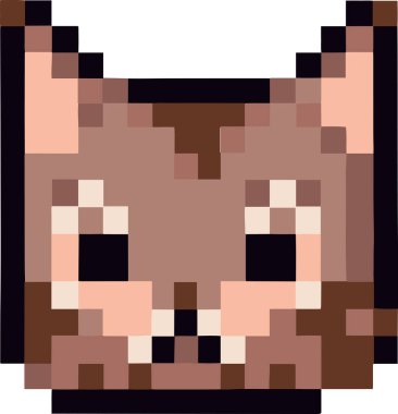 Şirin kedi pikseli sanat konsepti izole edilmiş simge