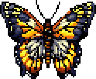 Kelebek pikseli resim simgesi izole edilmiş eski tarz oyun varlığı