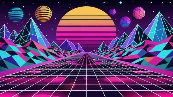 futuristic retro background. abstract futuristic background.