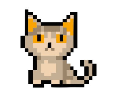 İzole edilmiş Beyaz Arkaplan, Retro ve Minimalist Dijital Sanat Projeleri İçin Mükemmel 8-bit Sanat Resimleri