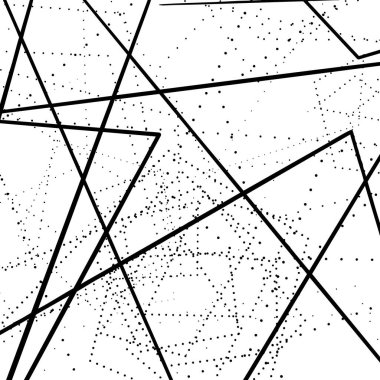 Soyut Geometrik Noktalar ve Çizgiler Minimalist Siyah Çizgi Deseni (EPS + JPG)