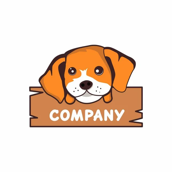 Logo Şirin Köpek, Köpek Yüzlü karikatür, vektör çizimi