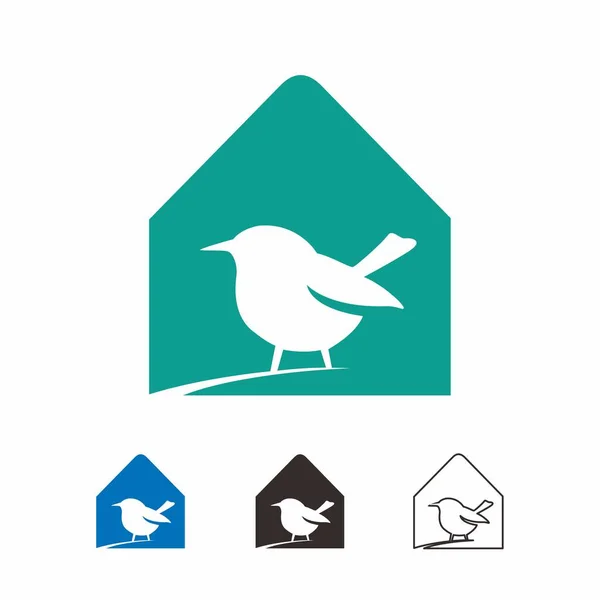 Kuş Evi logo vektör illüstrasyonu Ev modern kuş logosu tasarımı kavramı.