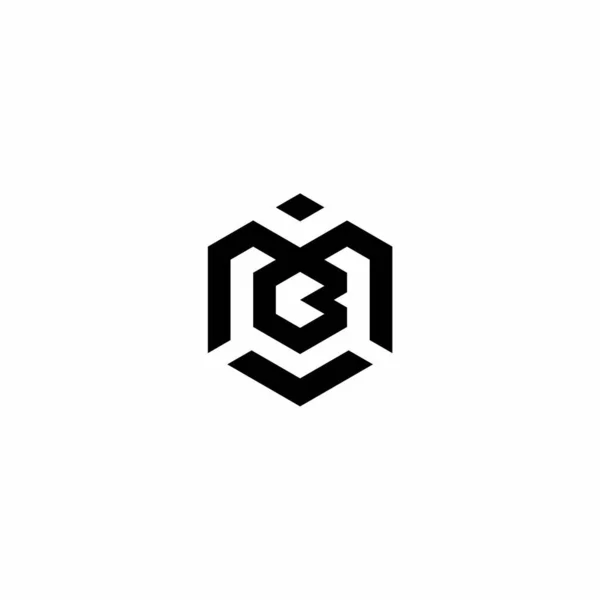 m b MB bm ilk logo Hexagon tasarım vektör grafik fikri yaratıcı