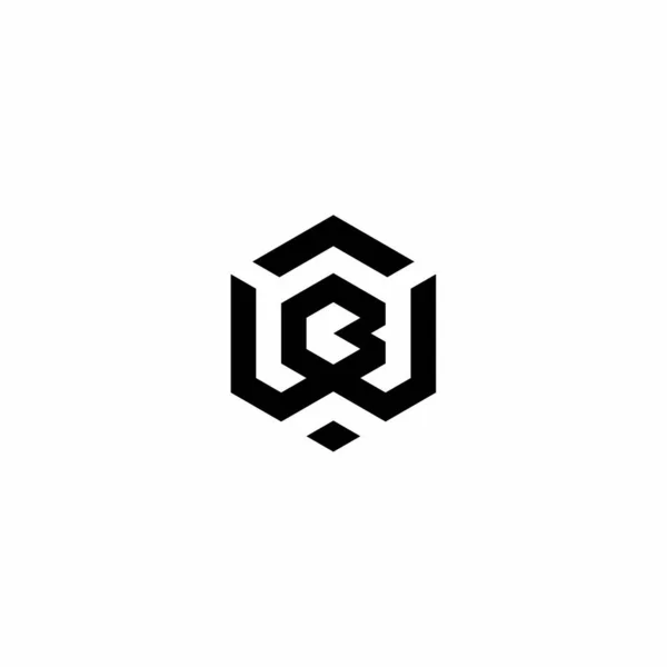 WB BW B W ilk harfler bağlı altıgen monogram logo vektörü döngüsü.