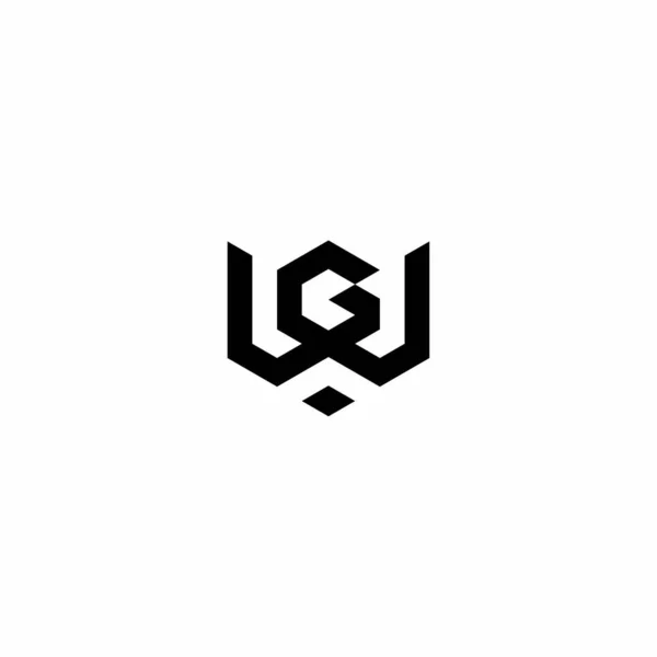 WG GW modern geometrik logo şablonu Monogram İlk Harf GW veya WG Hexagon konsept Vektör tasarımı.