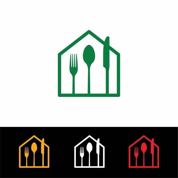 Gıda Evi Logosu, Mutfak Logosu Restoran Vektör Stoku Şablonu