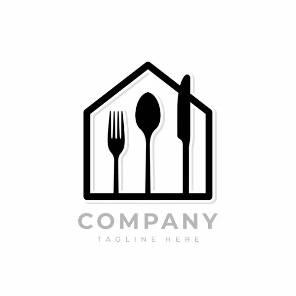 Gıda Evi Logosu, Mutfak Logosu Restoran Vektör Stoku Şablonu