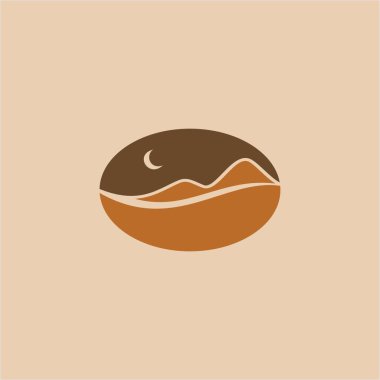  Dağ kahvesi Logosu Tasarımı, Minimal Kafe Logosu Şablonu. Vektör Logosu