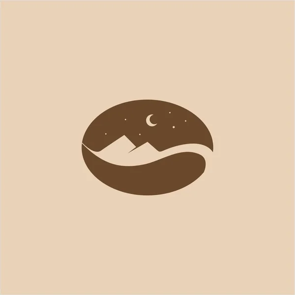 Logo G Harfi Dağ Kahve Tasarımı, Minimal Kafe Logo Şablonu. Vektör Logosu