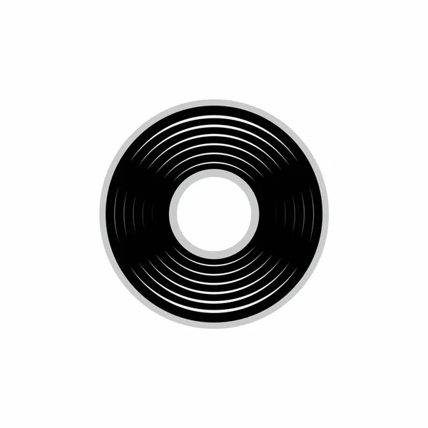 Logo Black Vinil Plaklar Retro Müzik İllüstrasyonu. Müzik diski DJ imza logo tasarım vektörü