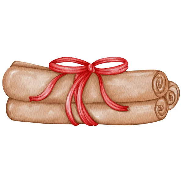 Christmas Cinnamon Set Isolated White Background Vector Illustration — Stock Vector