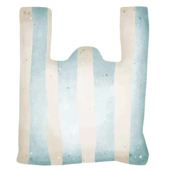Set Plastic Bag Drawings Watercolor Style — Stock Vector