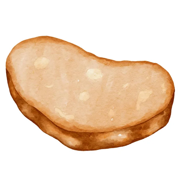 Suluboya Bir Resimde Kızarmış Ekmek — Stok Vektör