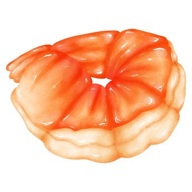 Beyaz arka planda karides çizimleri. Suluboya tarzı.