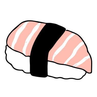 Çizgi filmin simgesi somon balıklı suşi.