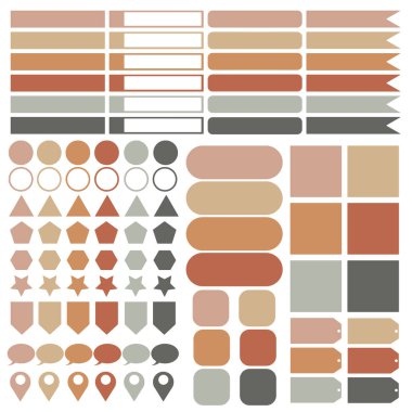 Planlayıcı günlük ya da kurşun günlük için etiket seti.