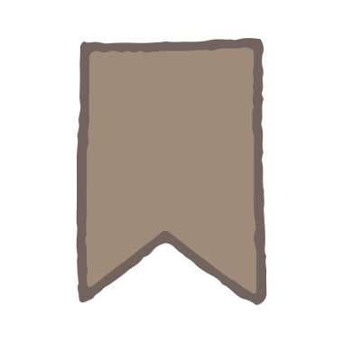 kahverengi boş etiket beyaz arkaplanda izole edildi