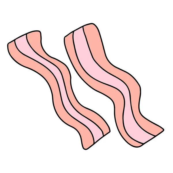 Illustration Minimaliste Bacon Rendere Simple Ludique — Image vectorielle