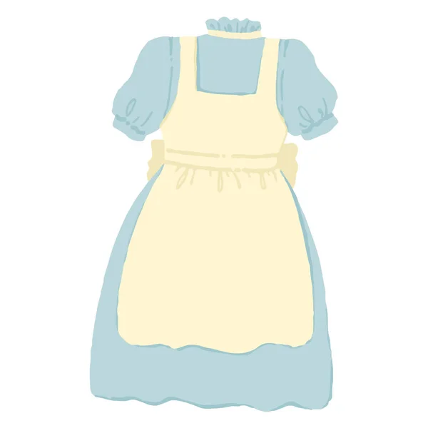 Vintage Blue Dress Vector Illustration Auf Weißem Hintergrund — Stockvektor