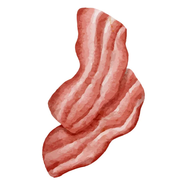 Vektorillustration Bacon Isolerad Vit Bakgrund — Stock vektor