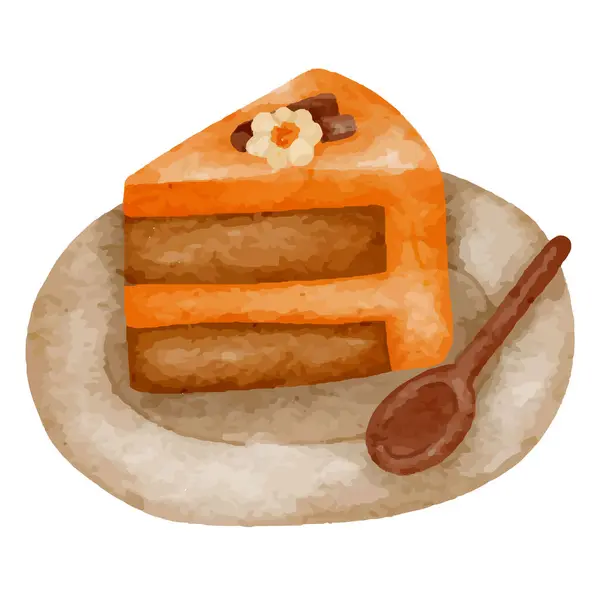 Вкусный Торт Сливочным Сыром Тыквой — стоковый вектор