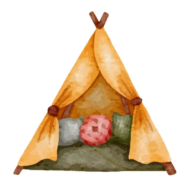 Tente Camping Dessin Animé Illustration Vectorielle — Image vectorielle
