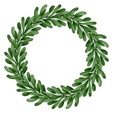 Çelenk suluboya ile mutlu Noeller. Noel çelengi Kış çiçekleri