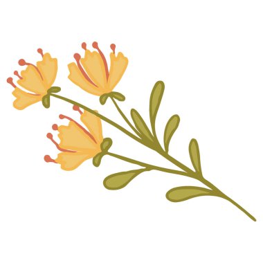 çiçek ve yapraklar dekoratif simgesi