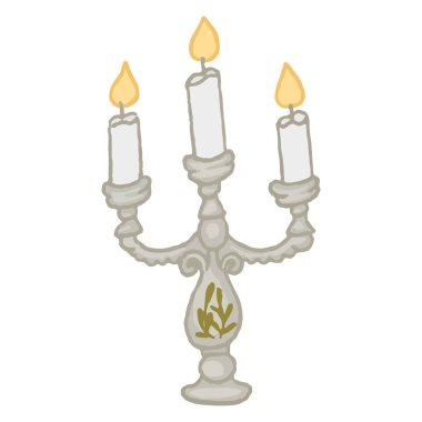 vektör çizgi film klasik mum yanışı